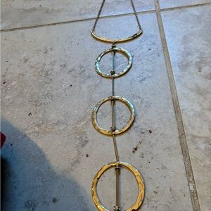 Gold Circle Adjustable Choker Pendant Necklace